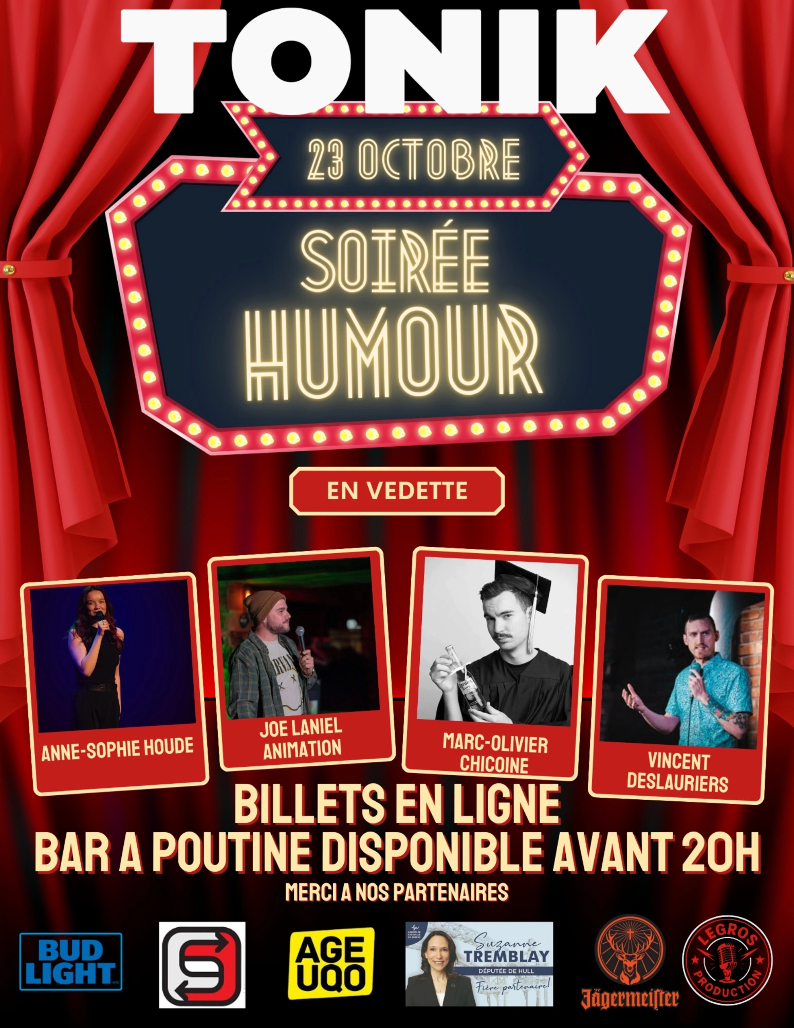 Spectacle humour 23 octobre - jeudi 23 octobre 2025 à 23:30 | Tonik