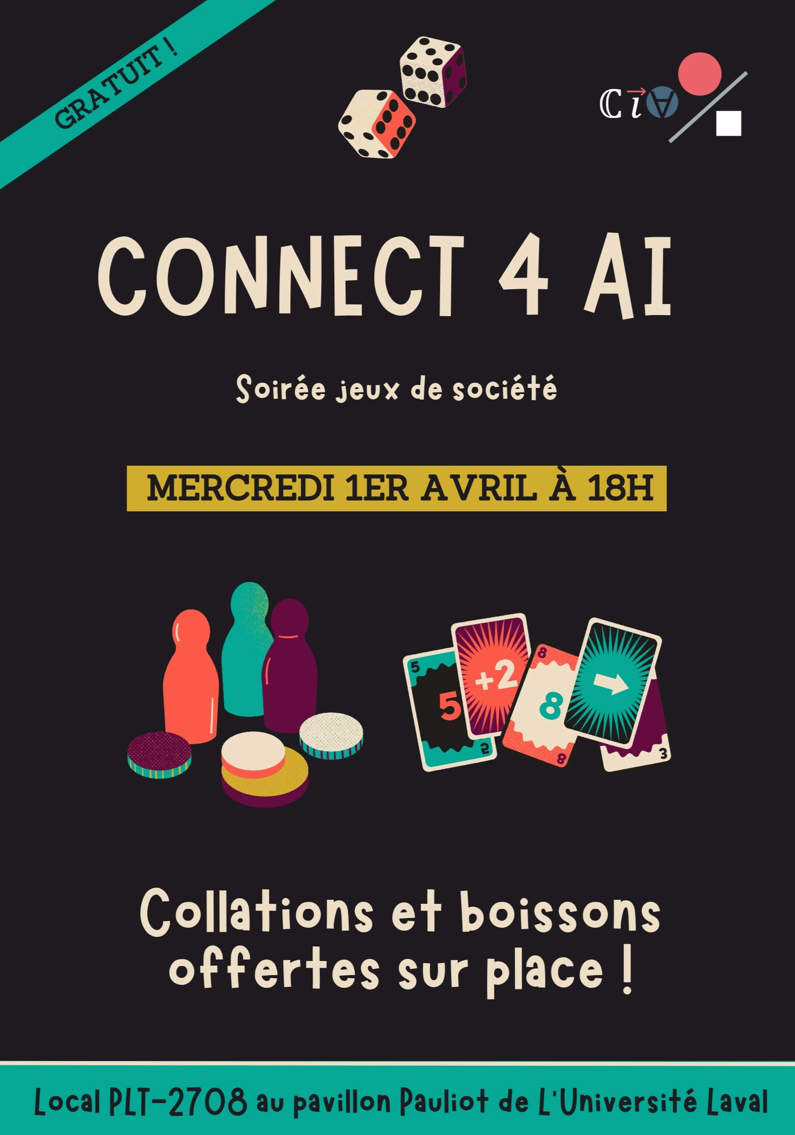 🎲 Connect 4 AI - mardi 31 mars 2026 à 22:00 | Club d'Intelligence ...