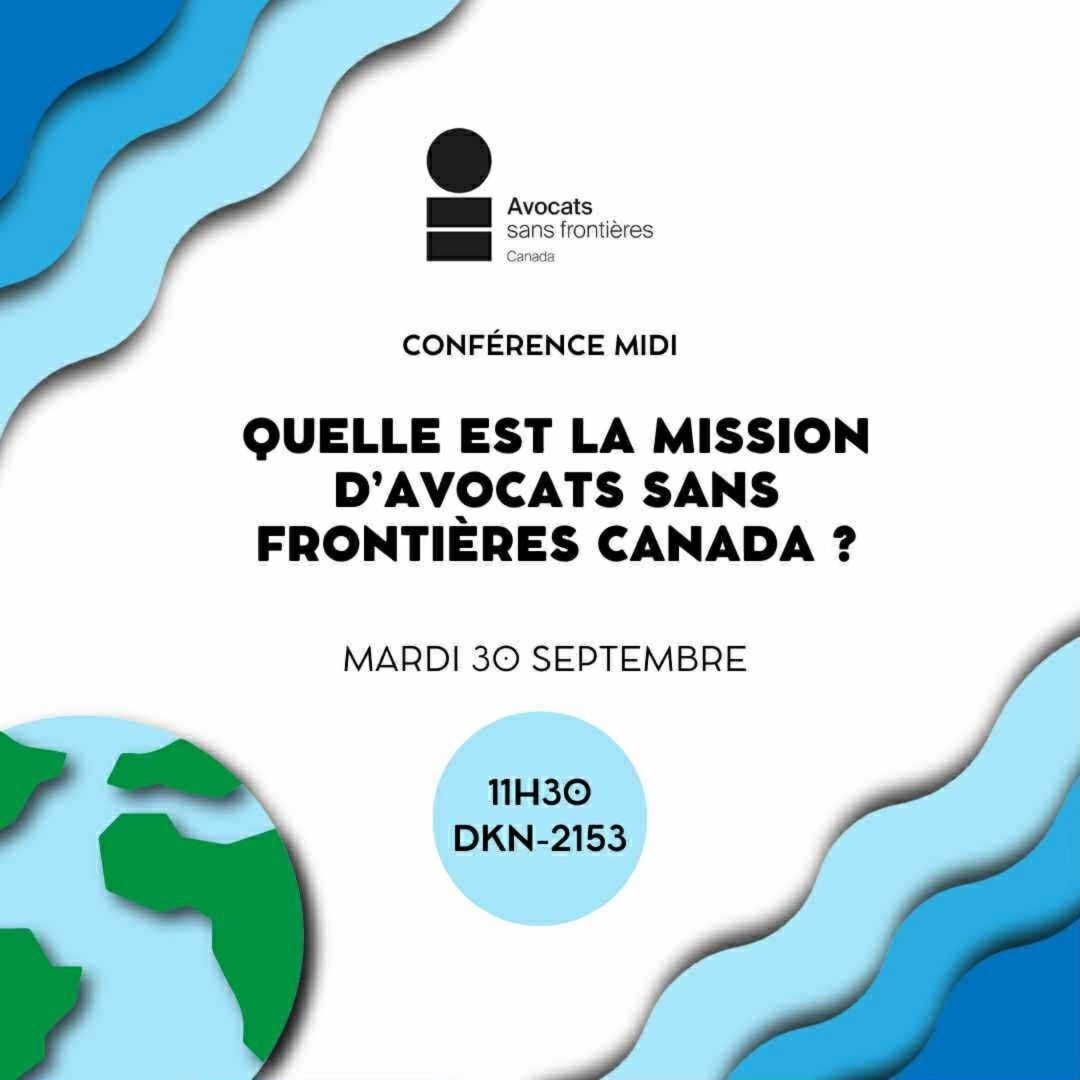 Conférence midi ASF Canada - mardi 30 septembre 2025 à 15:30 | Droit